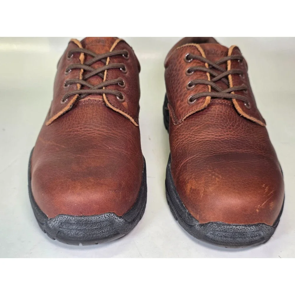 SR Max Work Shoes Men's Size 8 M Brown Leather Slip Resistant Lace Up Steel Toe